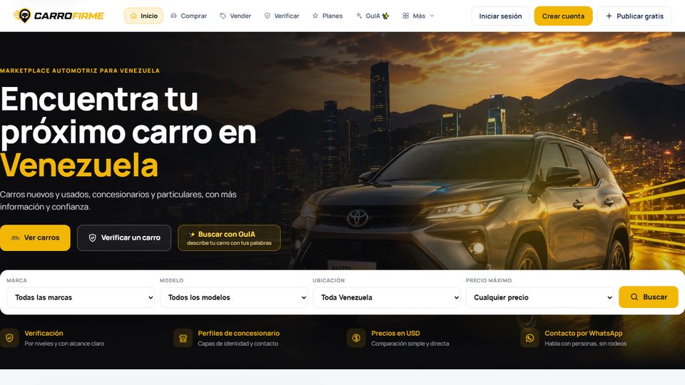 Página web de CarroFirme
