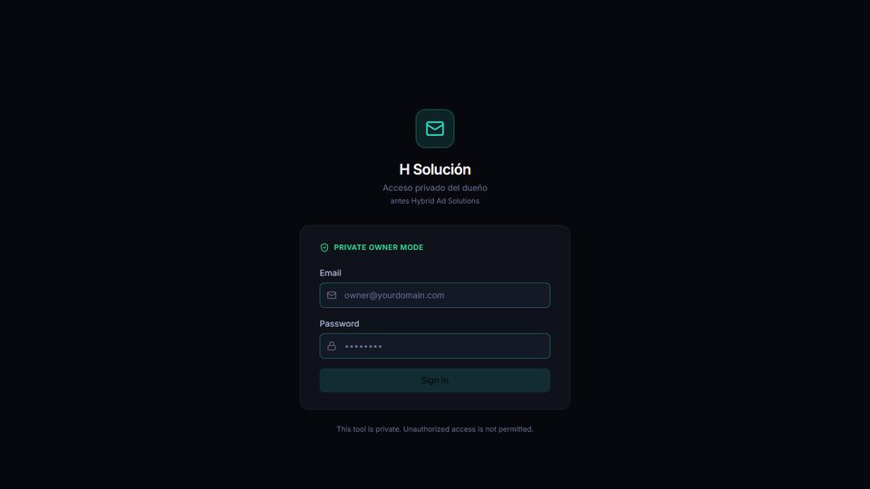Página web de H Solución CRM