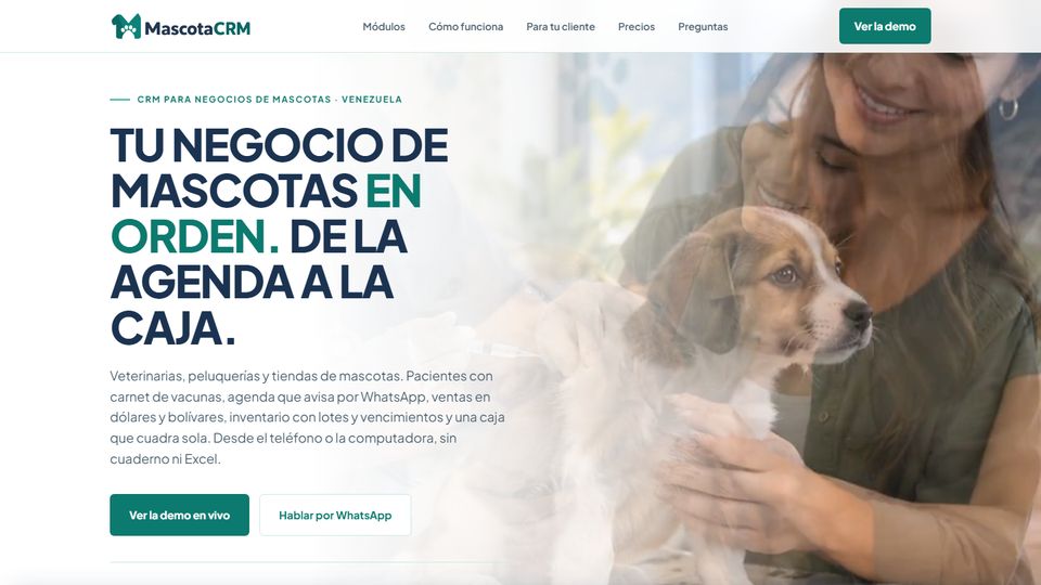 Página web de MascotaCRM